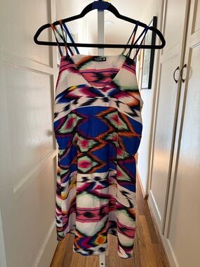 indulge Multicolor Strappy V-Neck Mini Dress